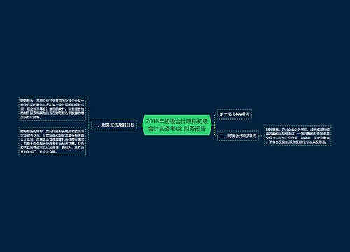 2018年初级会计职称初级会计实务考点: 财务报告