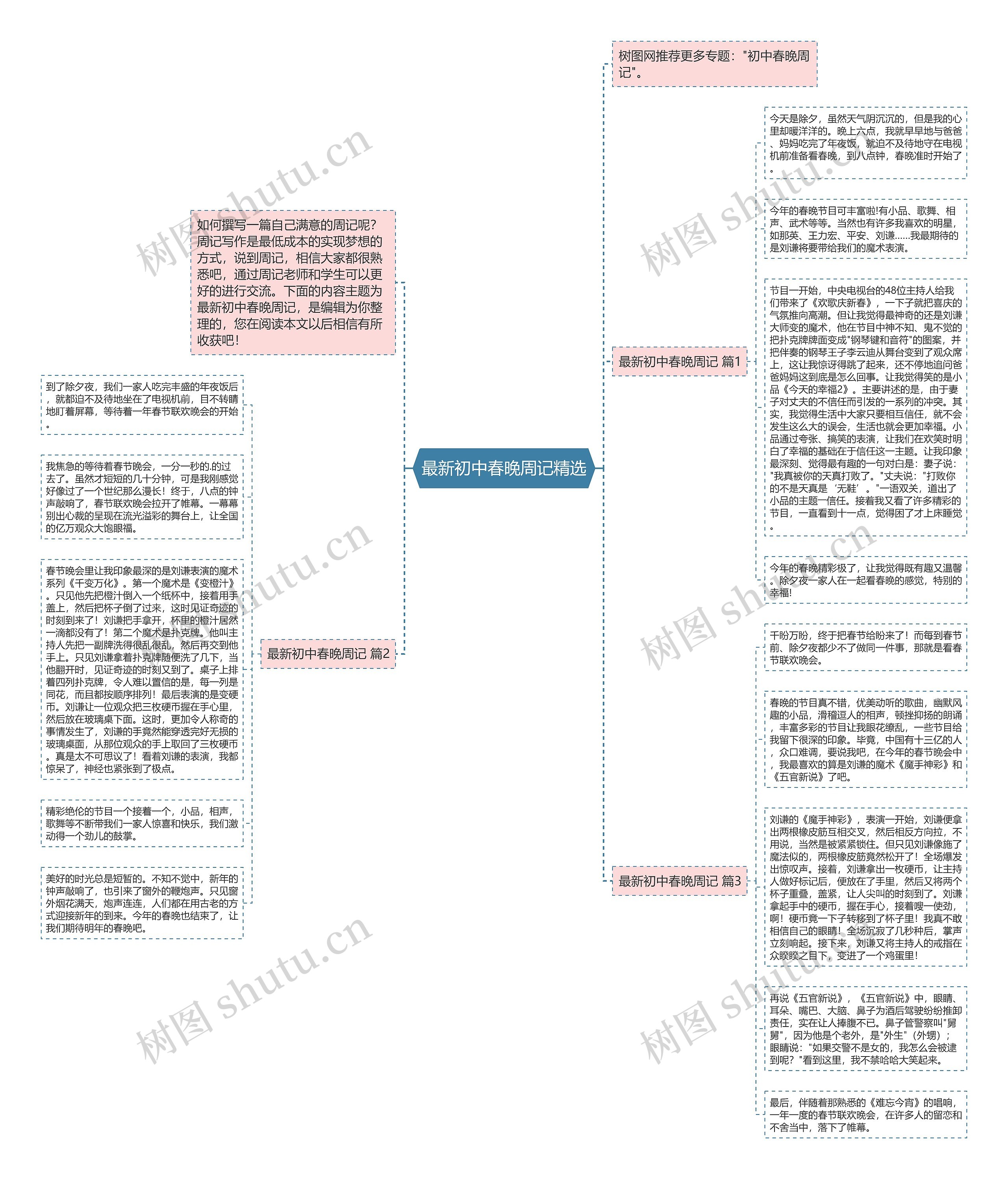 最新初中春晚周记精选思维导图