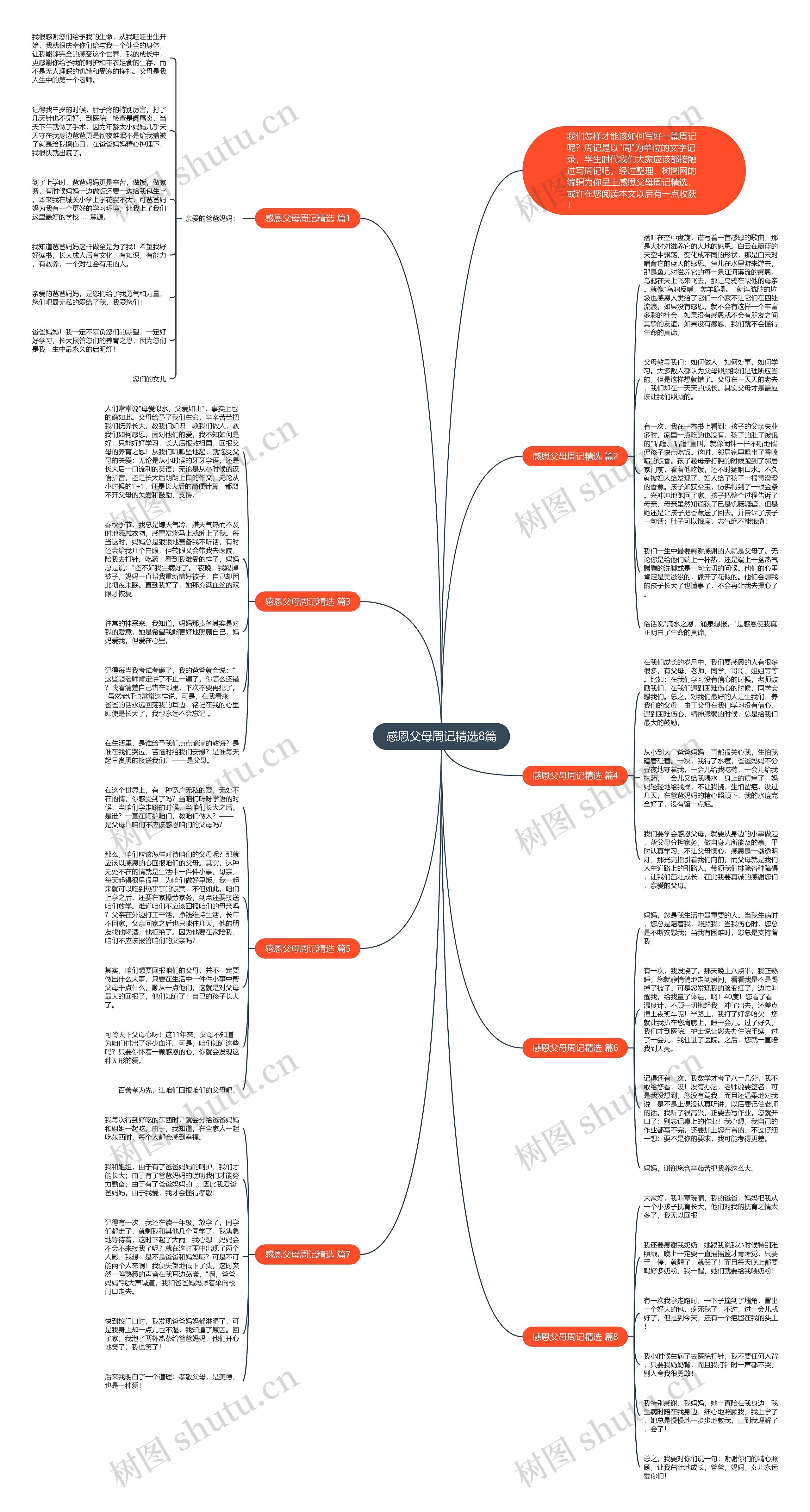 感恩父母周记精选8篇思维导图