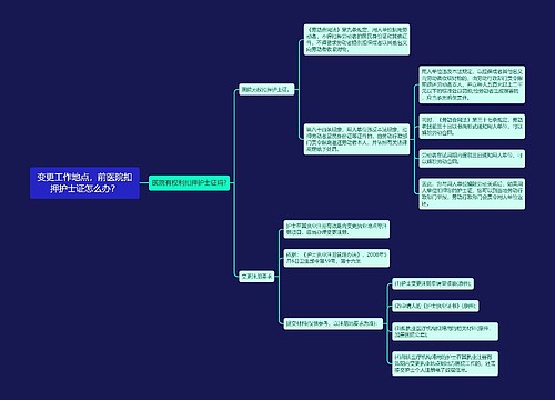 变更工作地点，前医院扣押护士证怎么办？