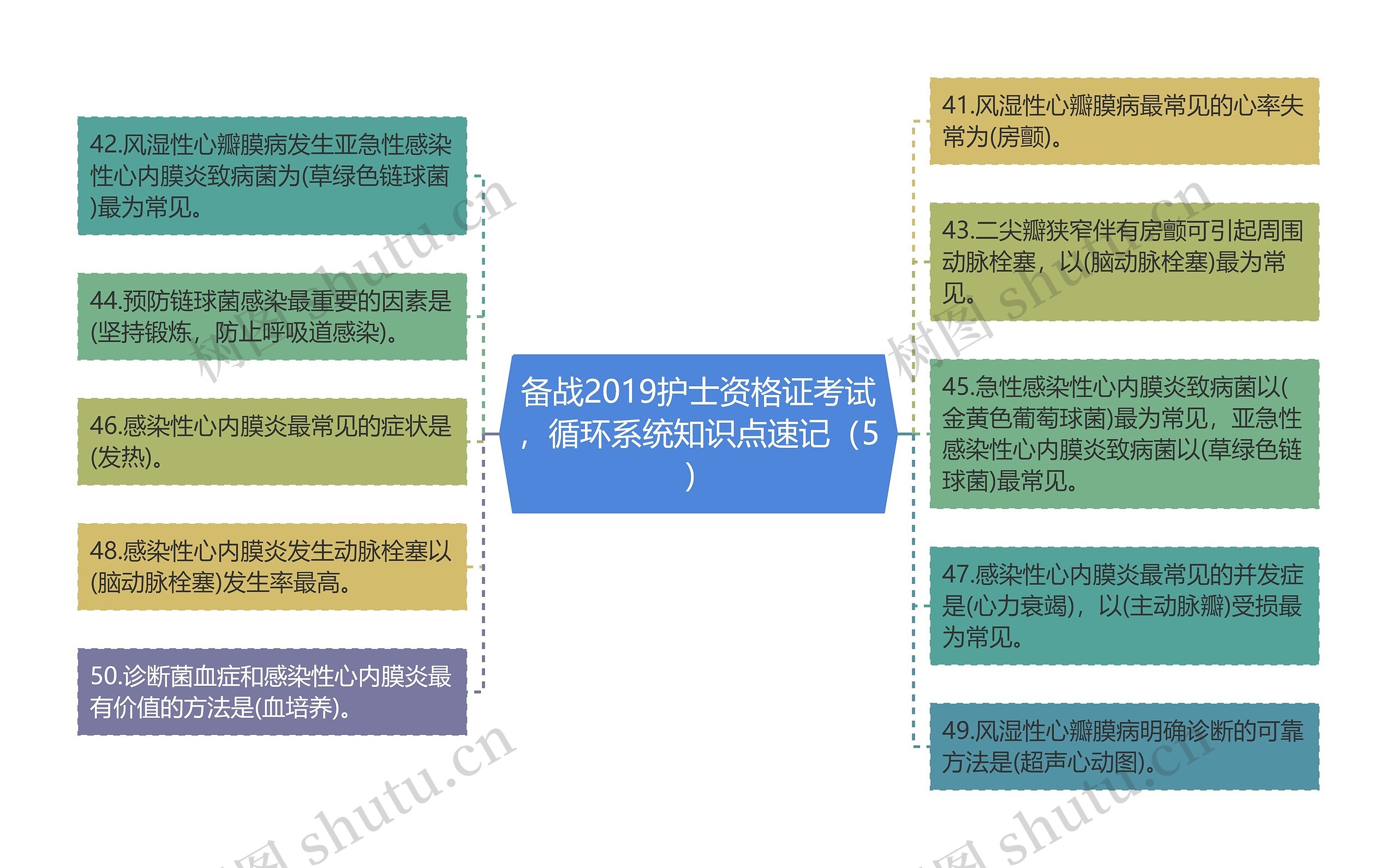 备战2019护士资格证考试，循环系统知识点速记（5）思维导图