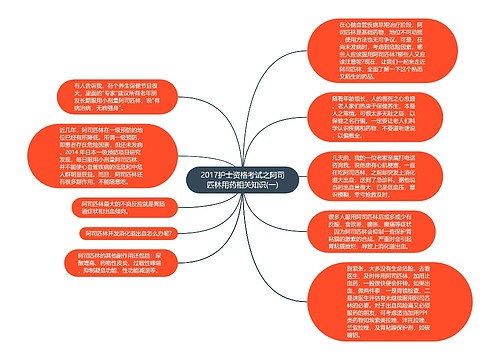 2017护士资格考试之阿司匹林用药相关知识(一)