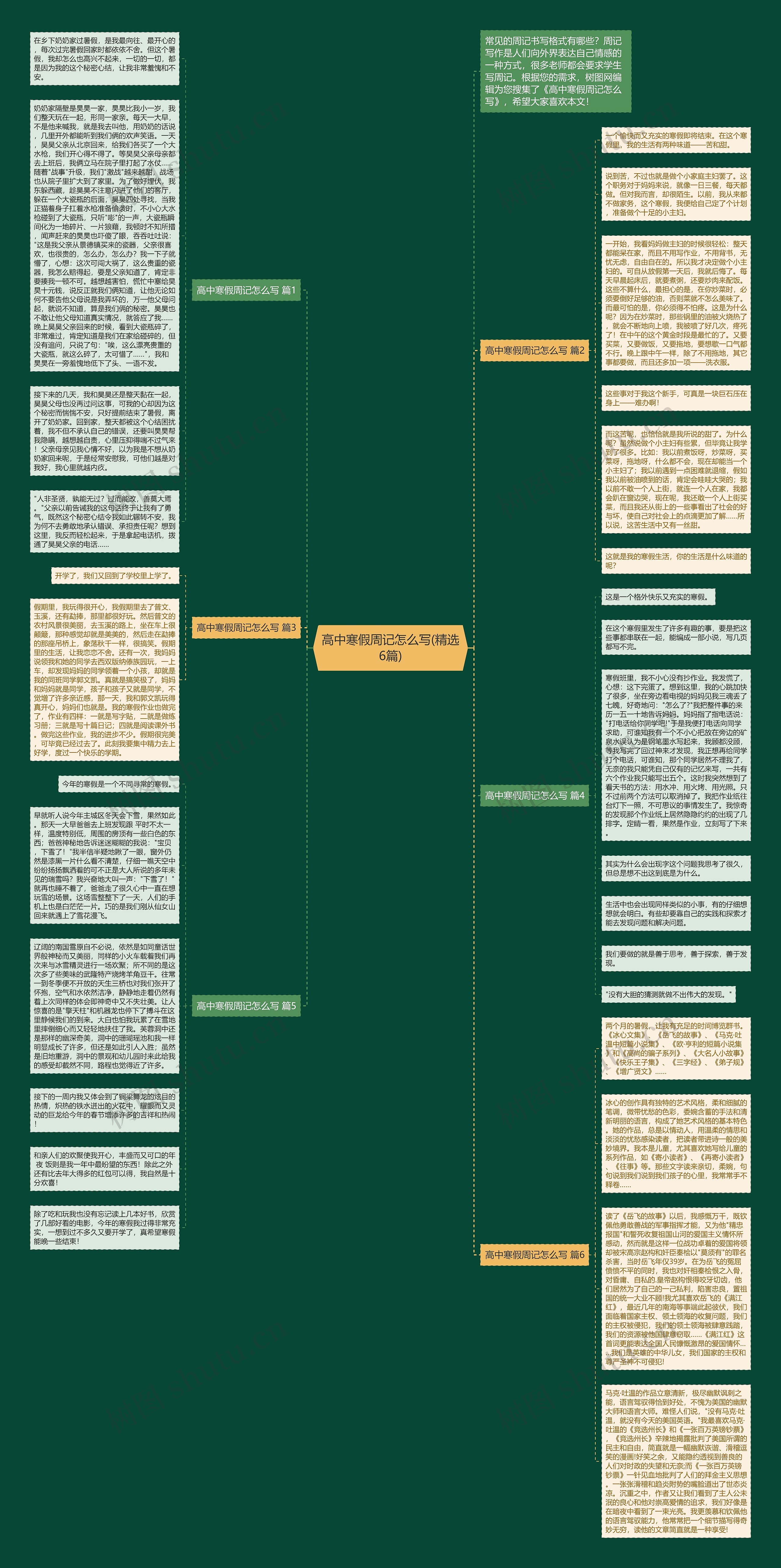 高中寒假周记怎么写(精选6篇)思维导图