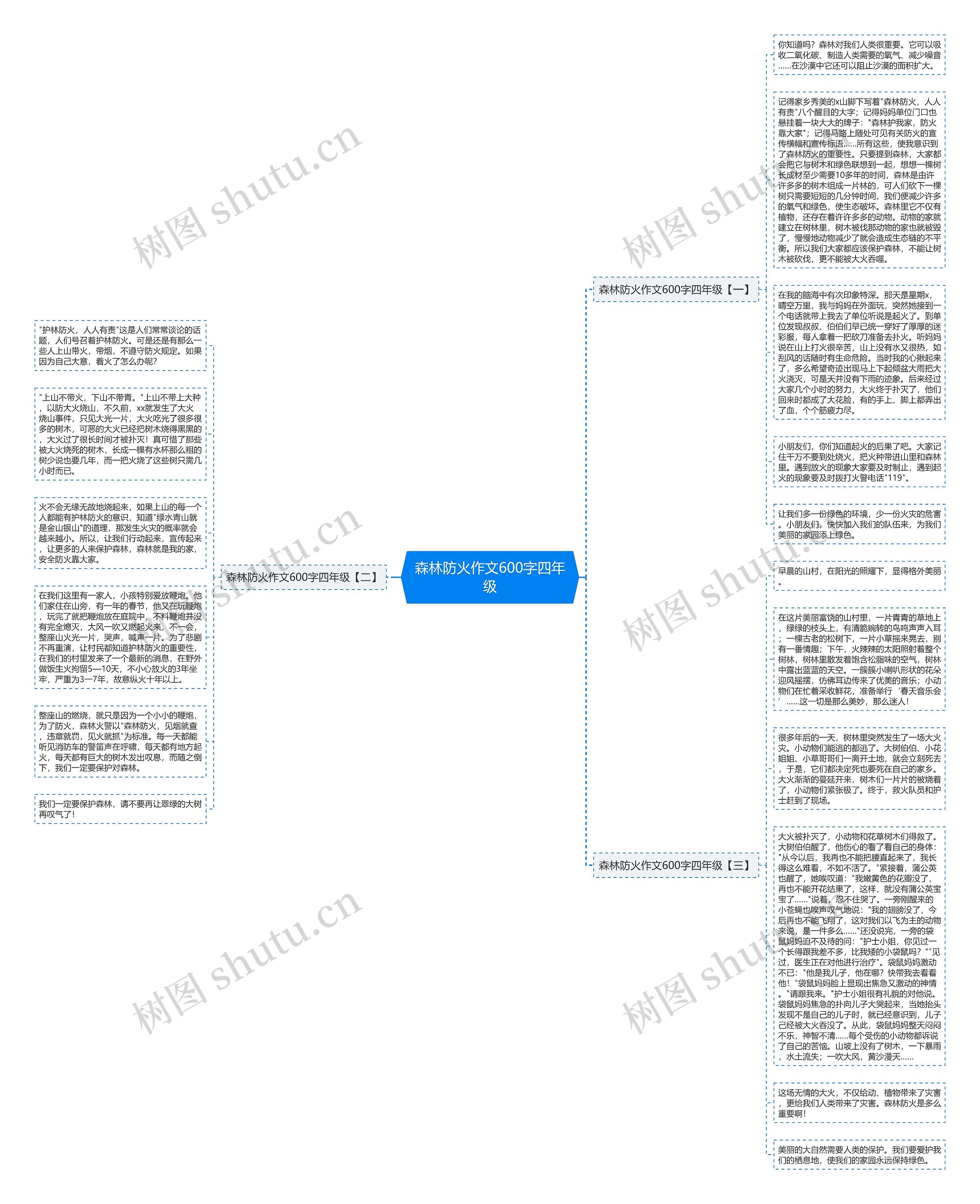 森林防火作文600字四年级思维导图