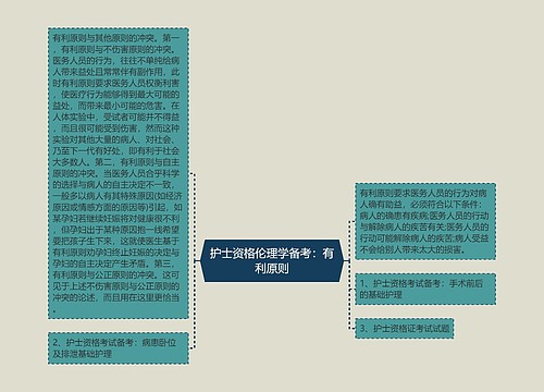 护士资格伦理学备考：有利原则