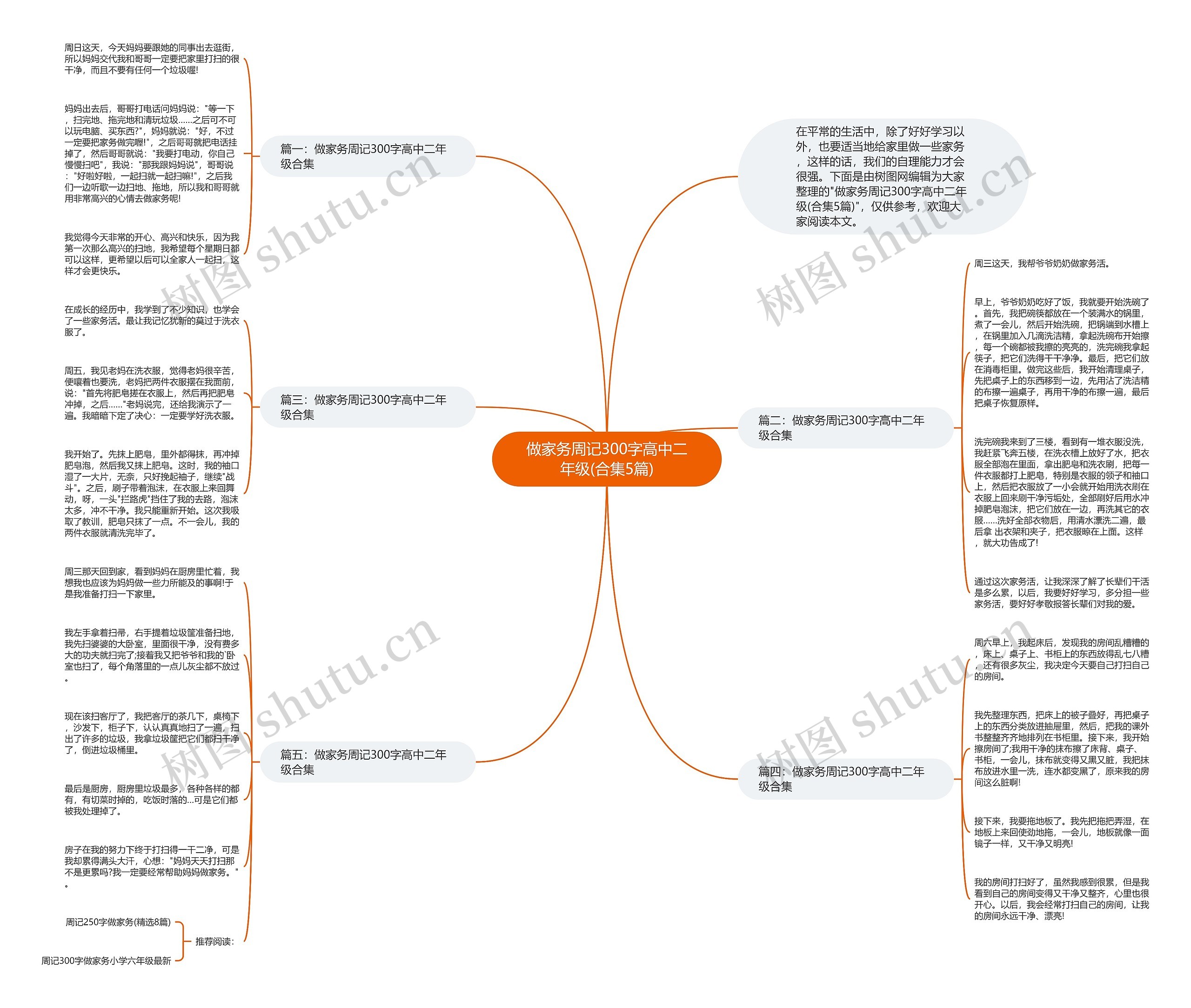 做家务周记300字高中二年级(合集5篇)思维导图