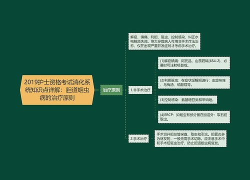 2019护士资格考试消化系统知识点详解：胆道蛔虫病的治疗原则