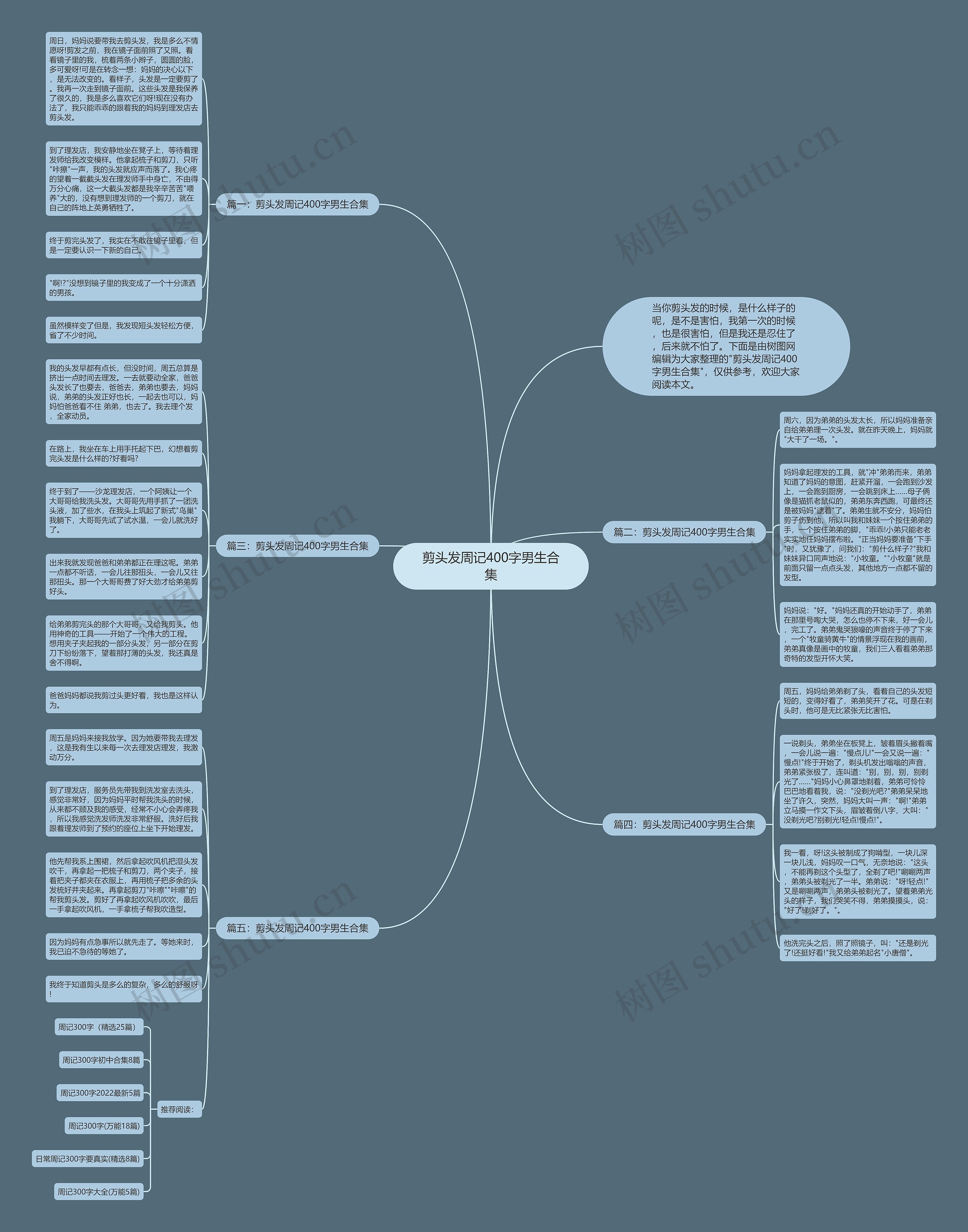 剪头发周记400字男生合集思维导图