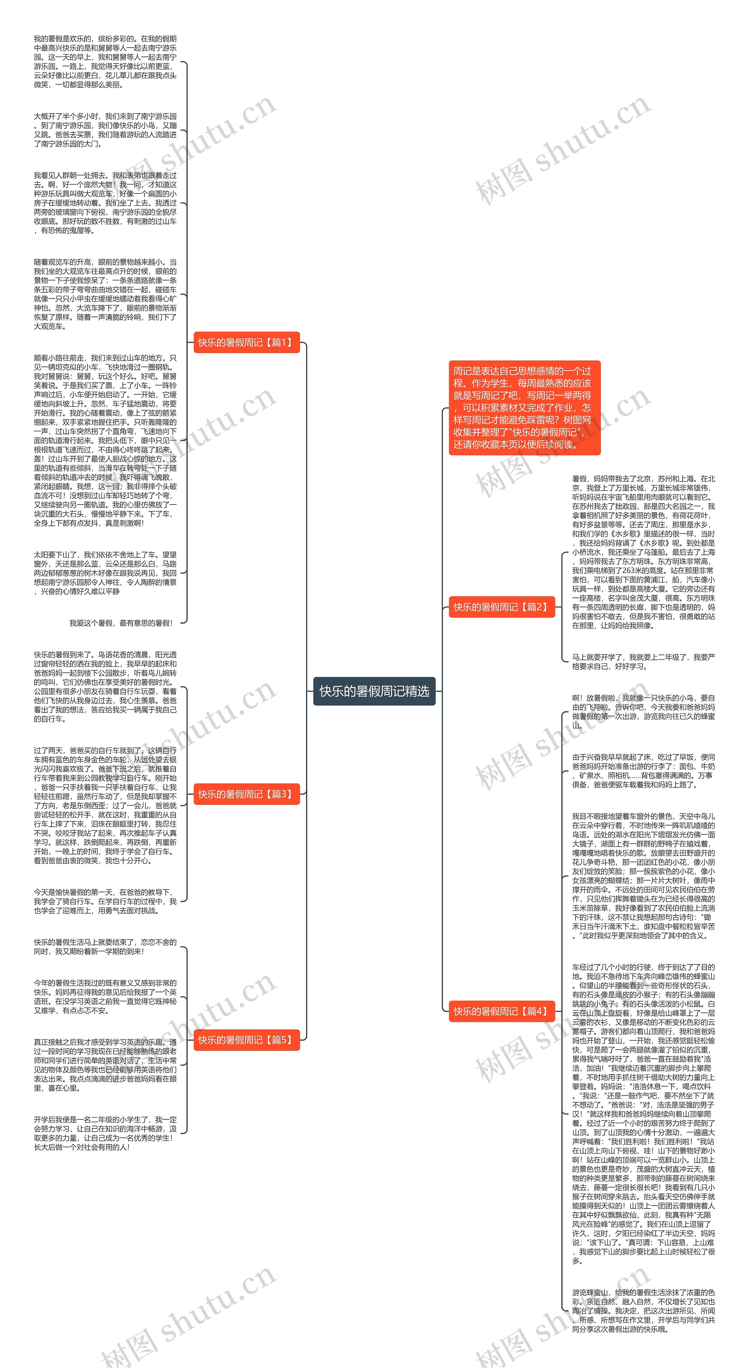 快乐的暑假周记精选思维导图
