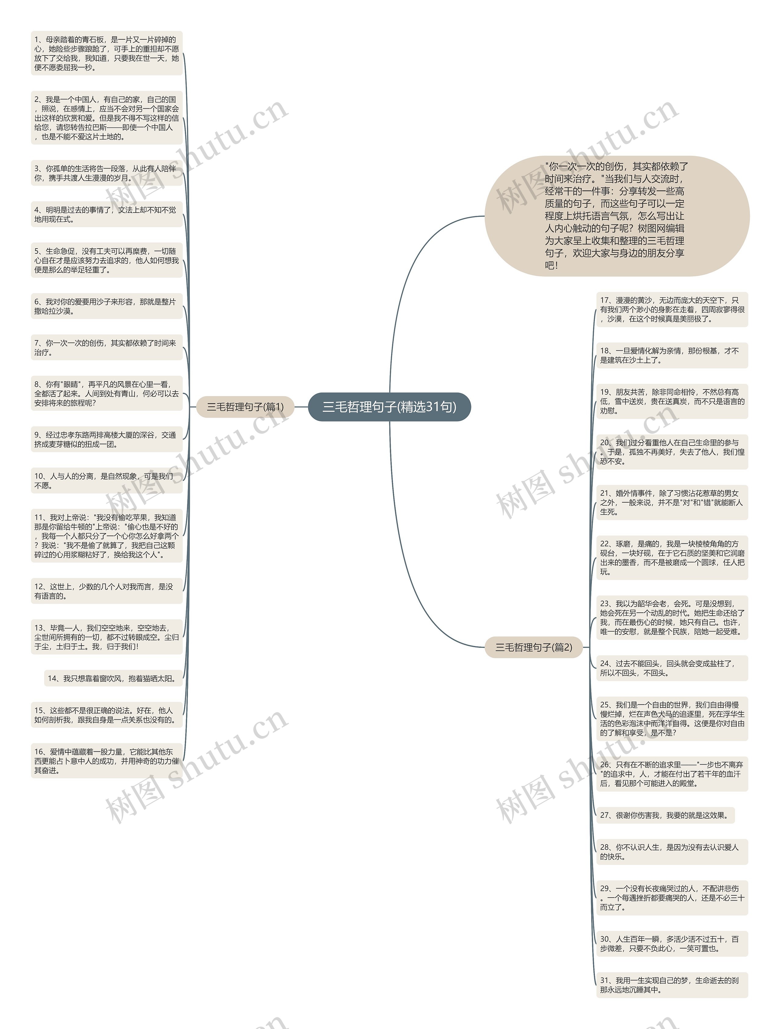 三毛哲理句子(精选31句)思维导图