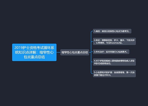 2019护士资格考试循环系统知识点详解：缩窄性心包炎重点总结