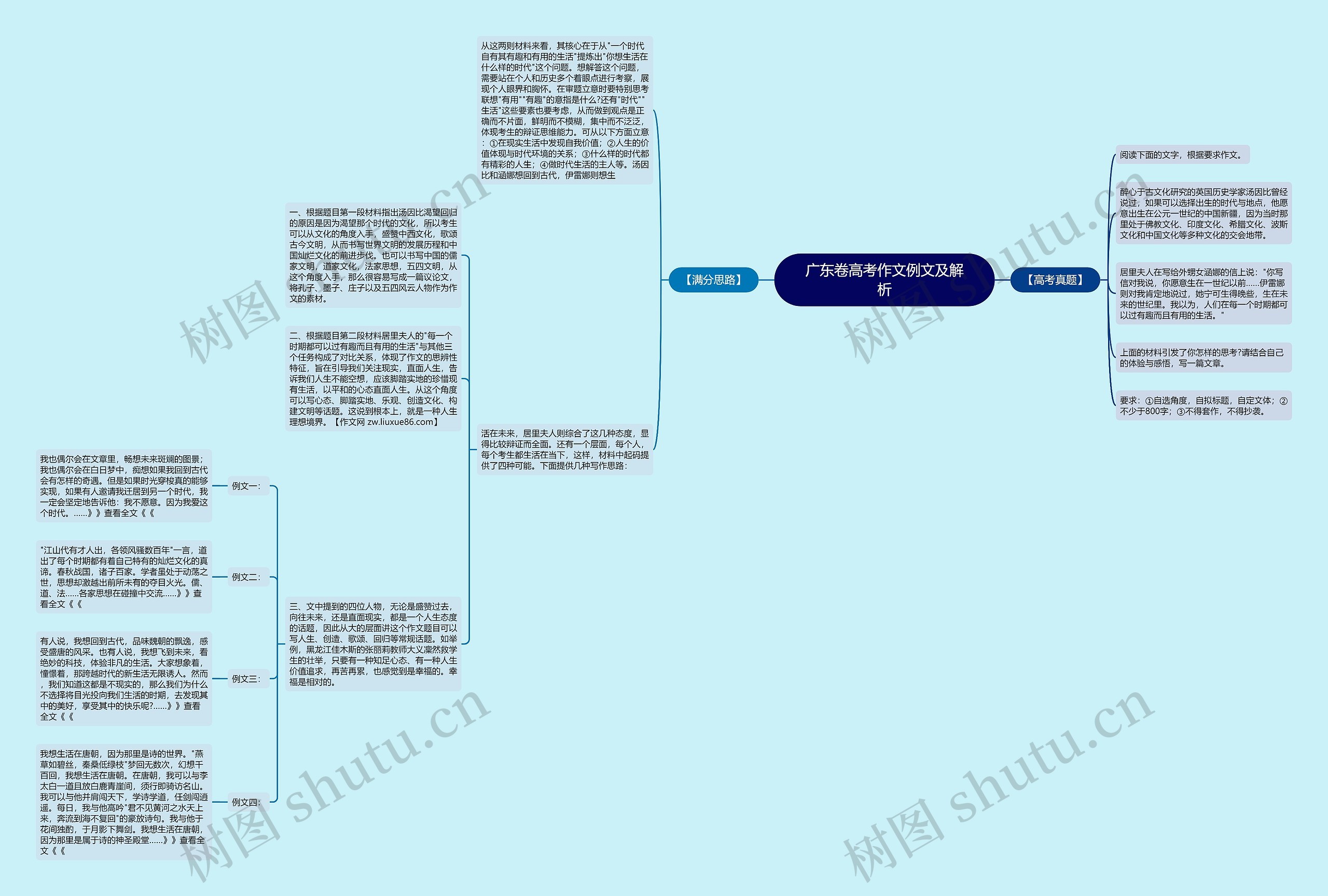 广东卷高考作文例文及解析思维导图
