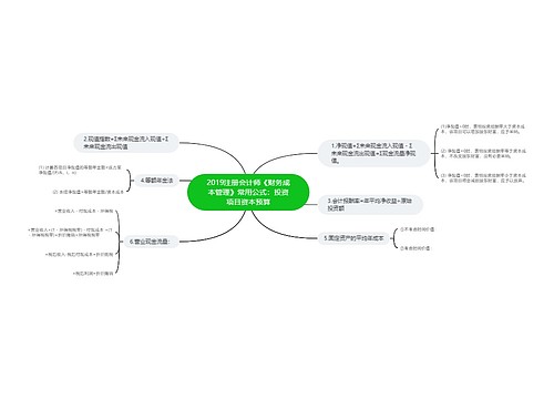 2019注册会计师《财务成本管理》常用公式：投资项目资本预算