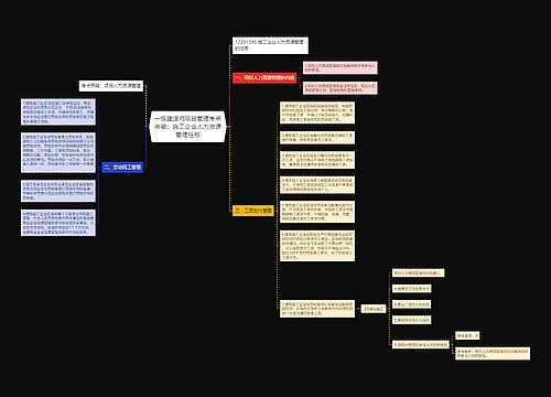 一级建造师项目管理考点突破：施工企业人力资源管理任务