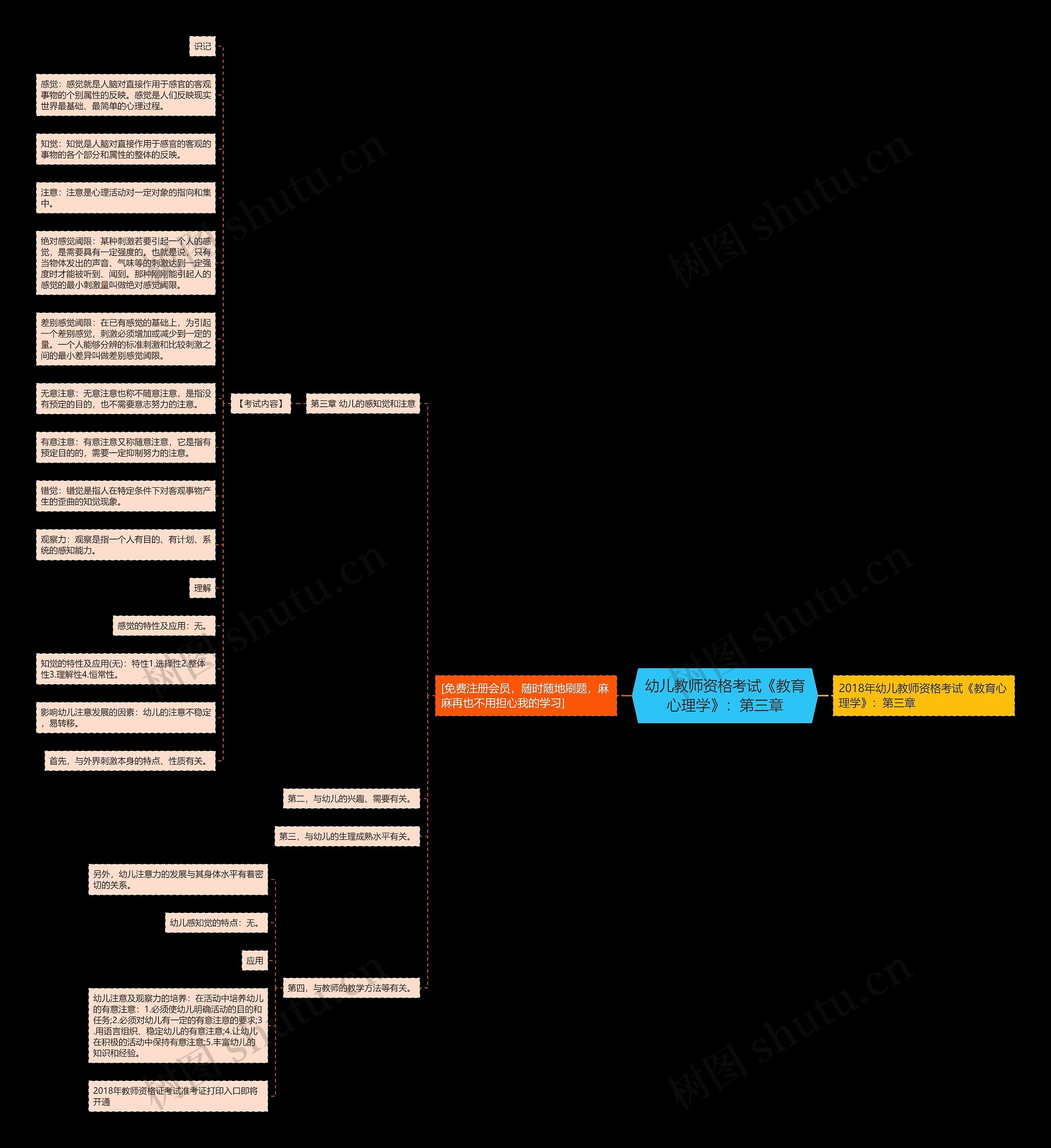幼儿教师资格考试《教育心理学》：第三章思维导图