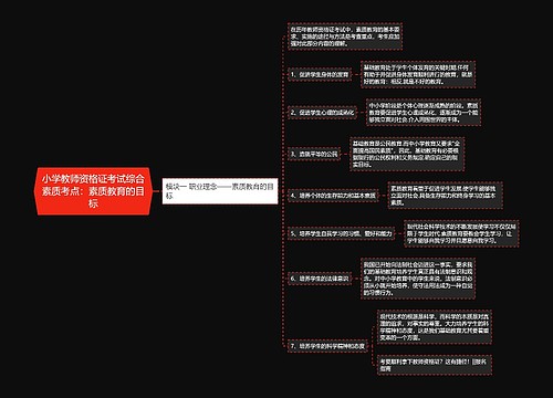 小学教师资格证考试综合素质考点：素质教育的目标