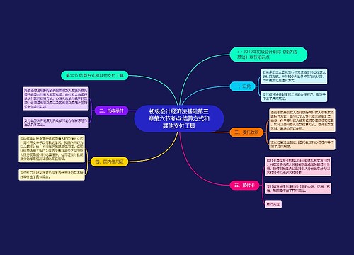 初级会计经济法基础第三章第六节考点:结算方式和其他支付工具