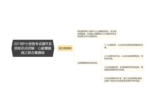 2019护士资格考试循环系统知识点详解：心脏瓣膜病之联合瓣膜病