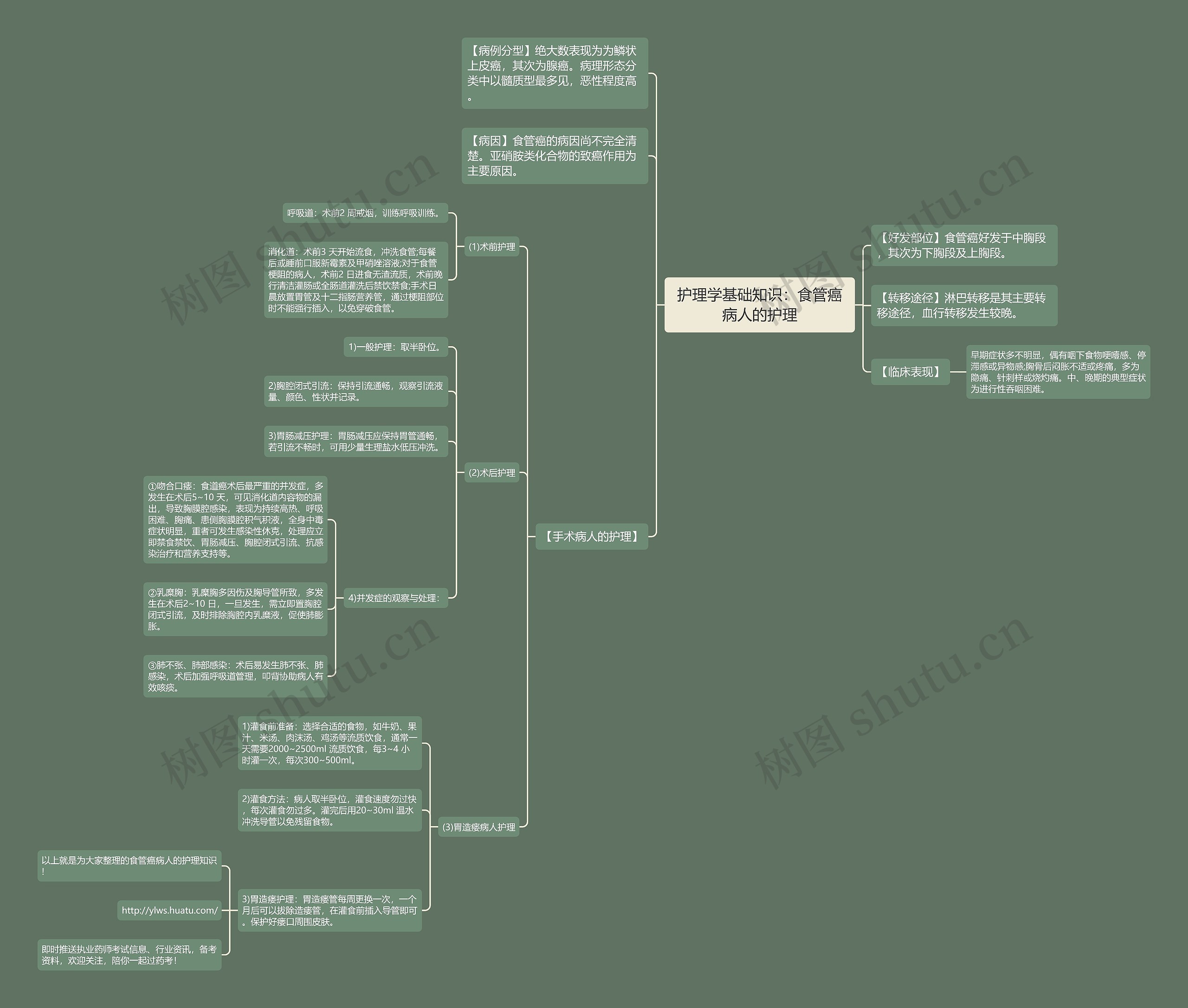 护理学基础知识：食管癌病人的护理思维导图