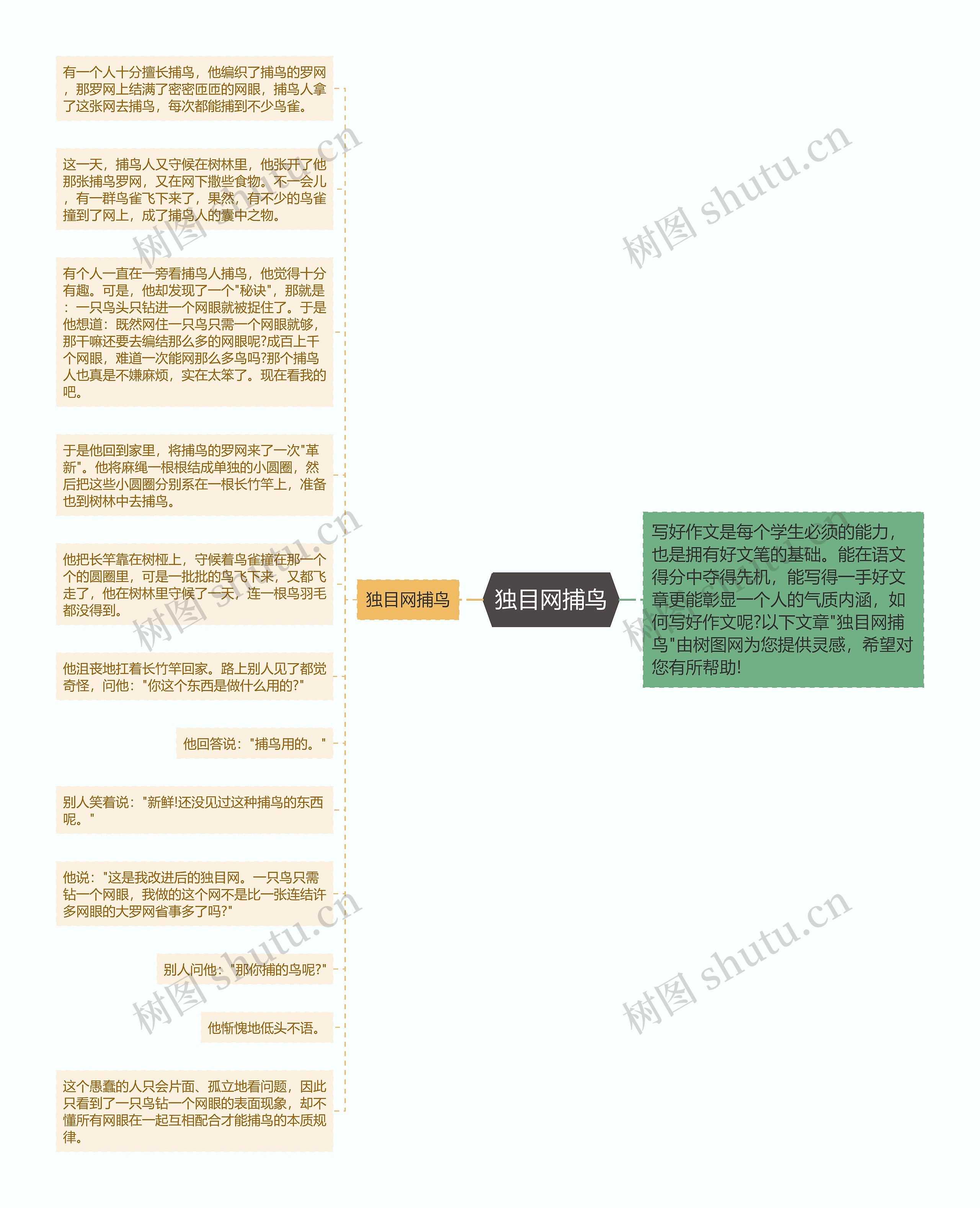 独目网捕鸟思维导图