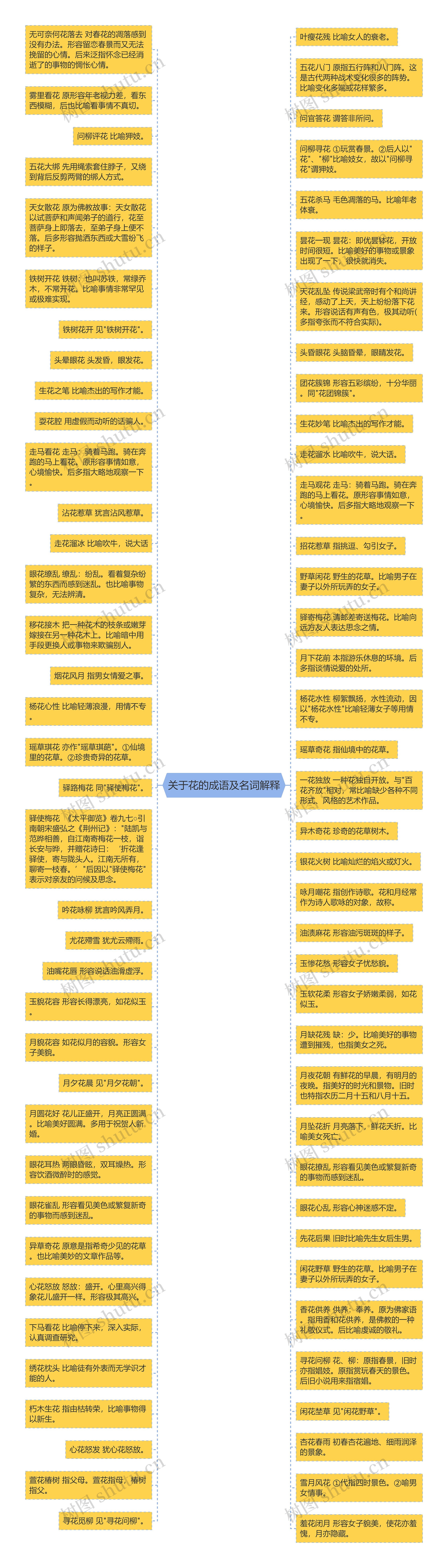 关于花的成语及名词解释思维导图