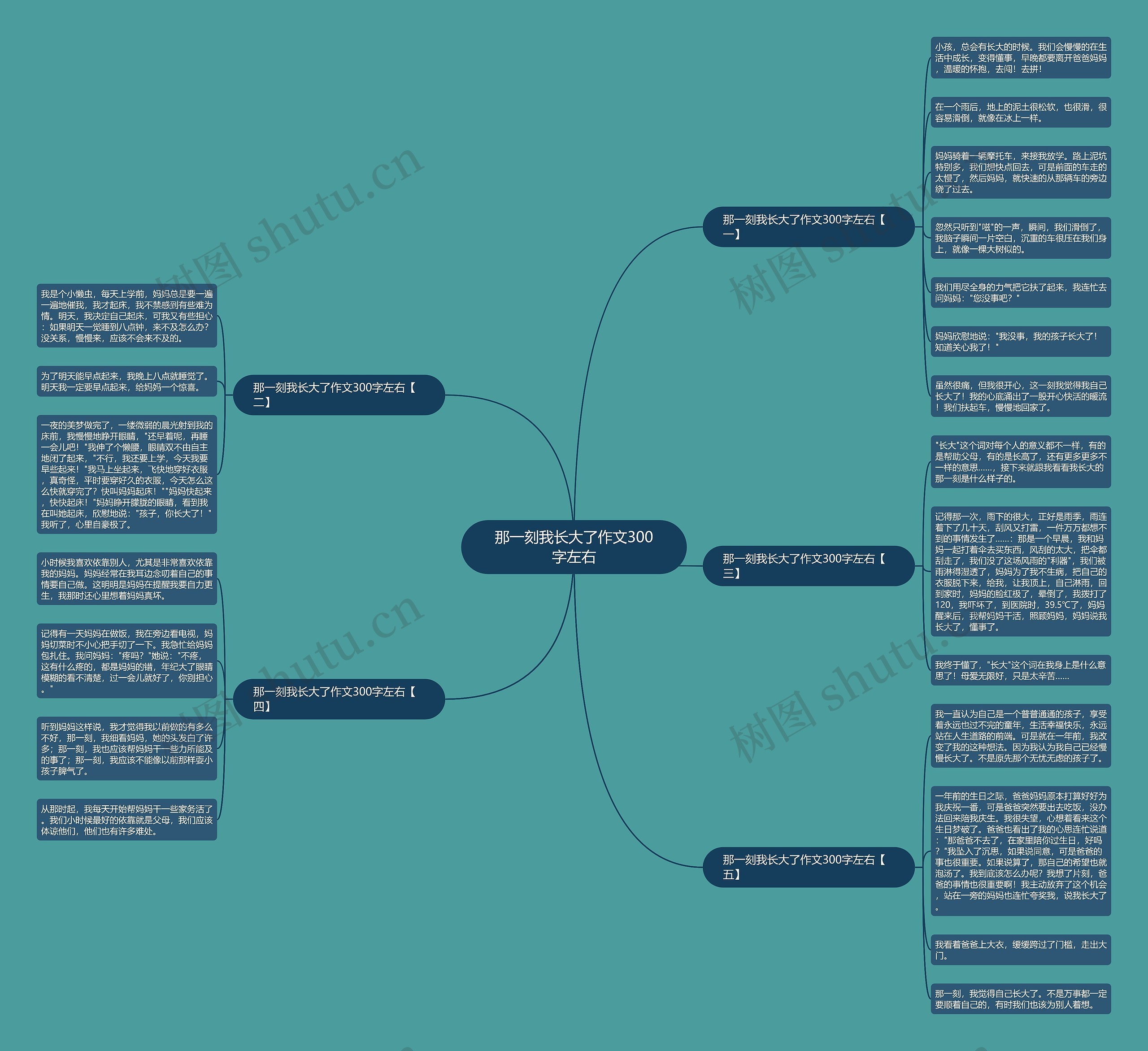 那一刻我长大了作文300字左右思维导图