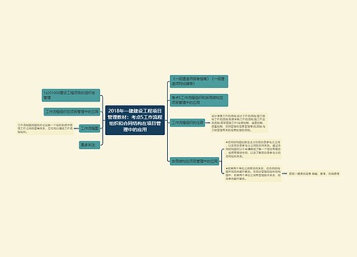 2018年一建建设工程项目管理教材：考点5工作流程组织和合同结构在项目管理中的应用