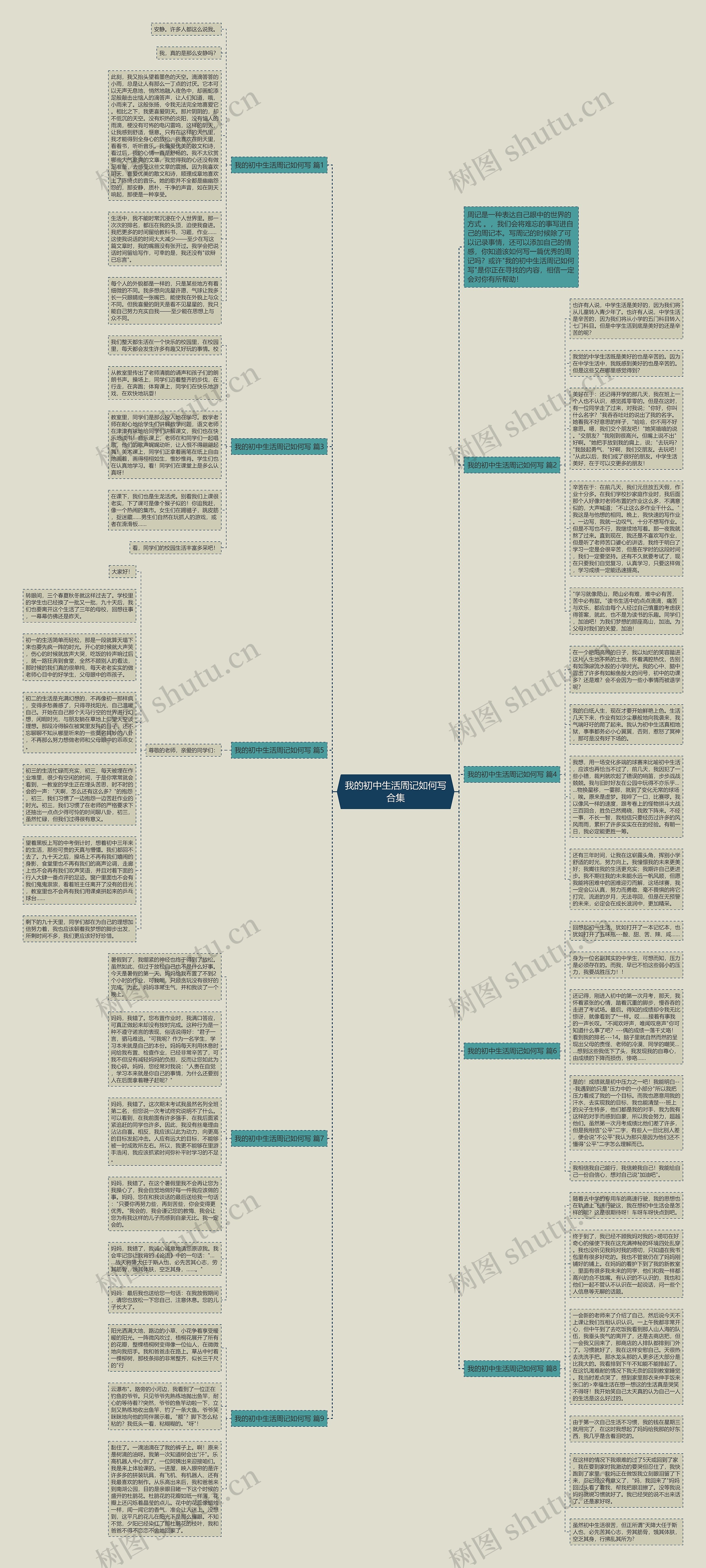 我的初中生活周记如何写合集思维导图