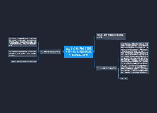 注会考试《财务成本管理》第一章：财务管理的核心概念和基本理论