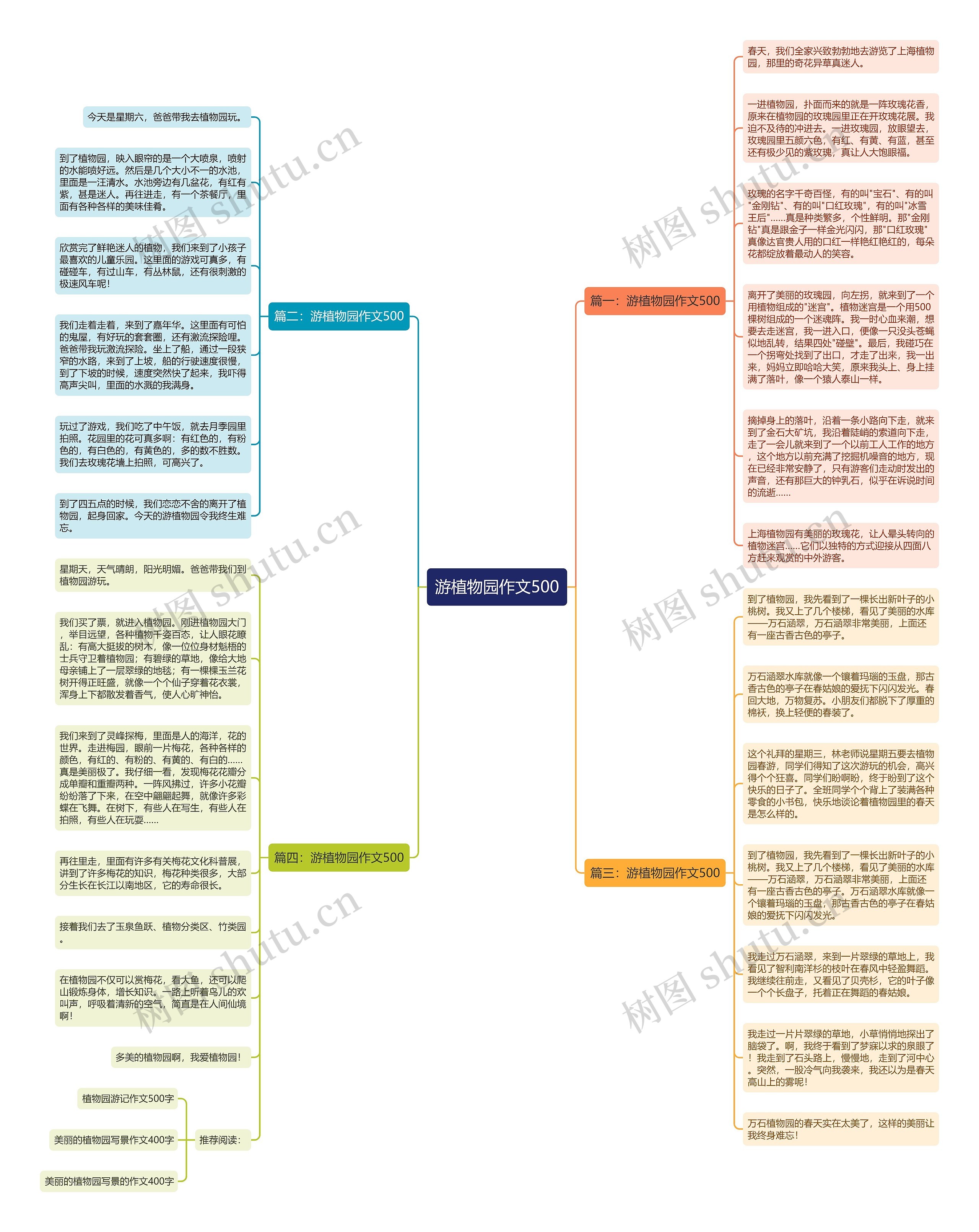 游植物园作文500思维导图