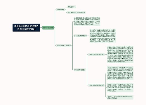 中级会计职称考试经济法考点:公司设立登记