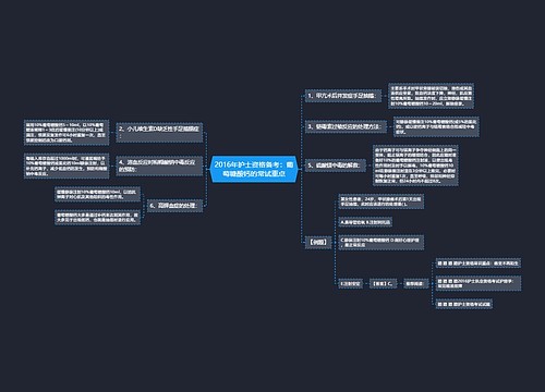 2016年护士资格备考：葡萄糖酸钙的常试重点