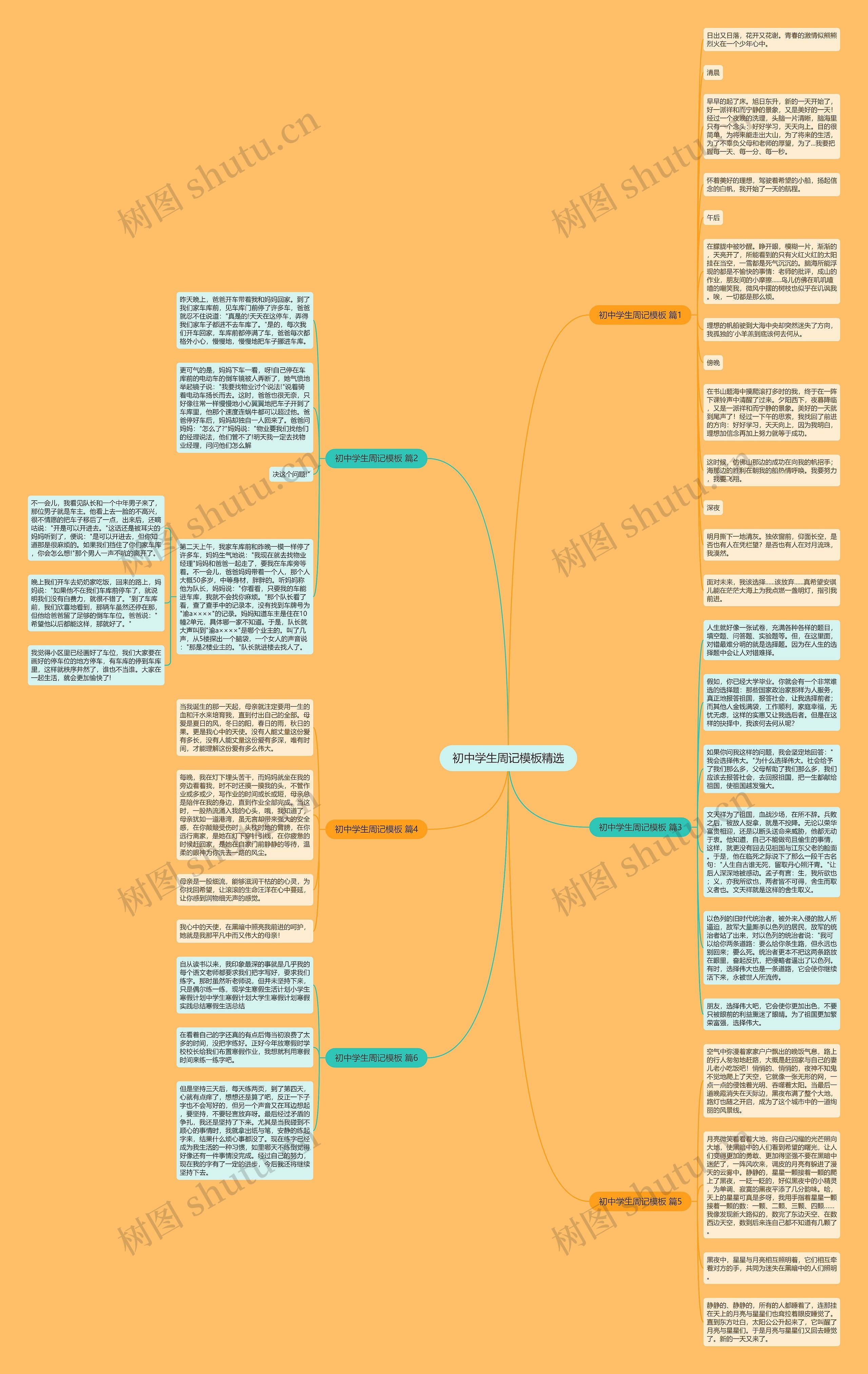 初中学生周记精选思维导图