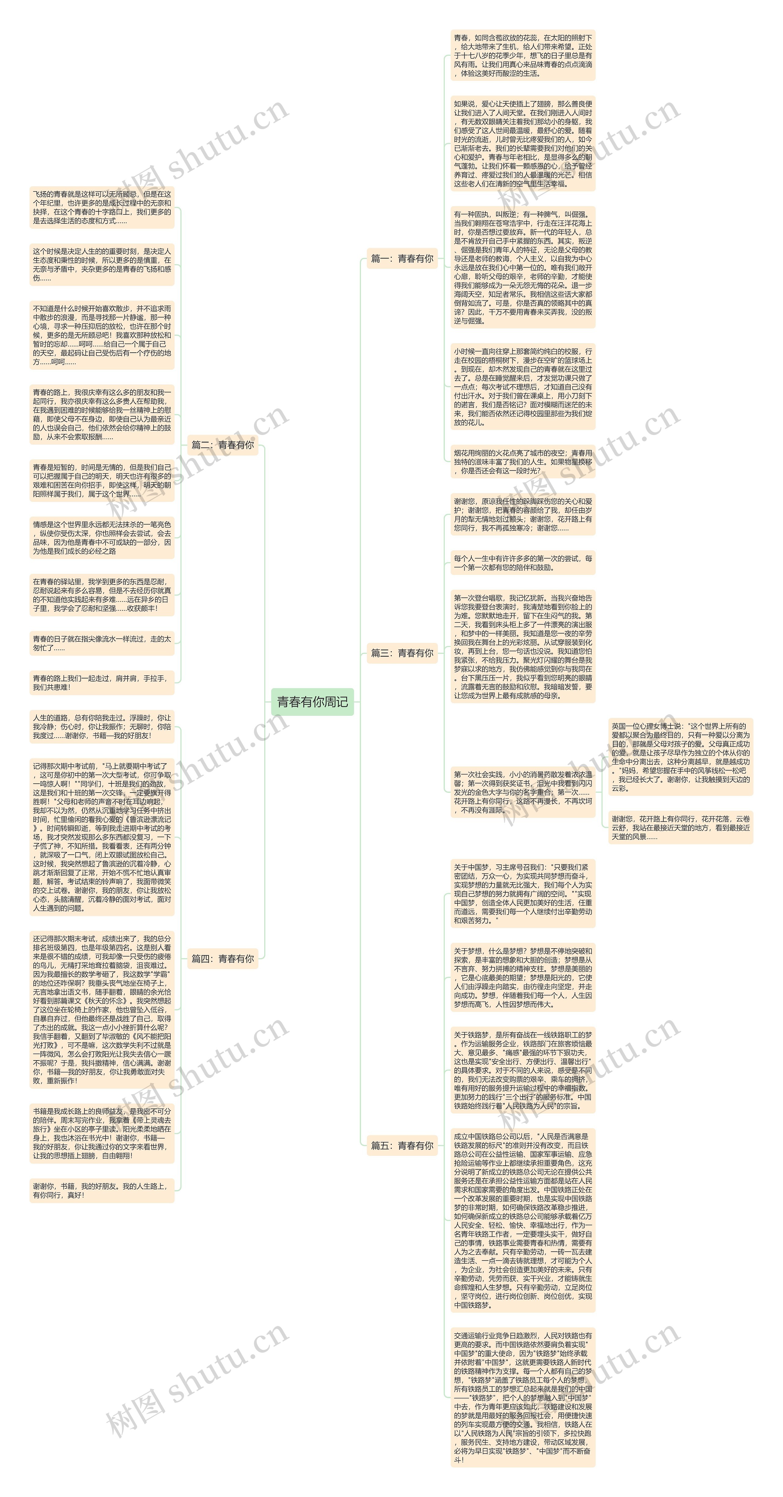 青春有你周记思维导图