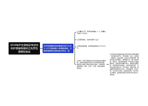 2016年护士资格证考试内科护理辅导资料之先天性肾病综合症