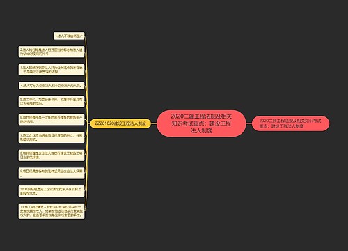 2020二建工程法规及相关知识考试重点：建设工程法人制度