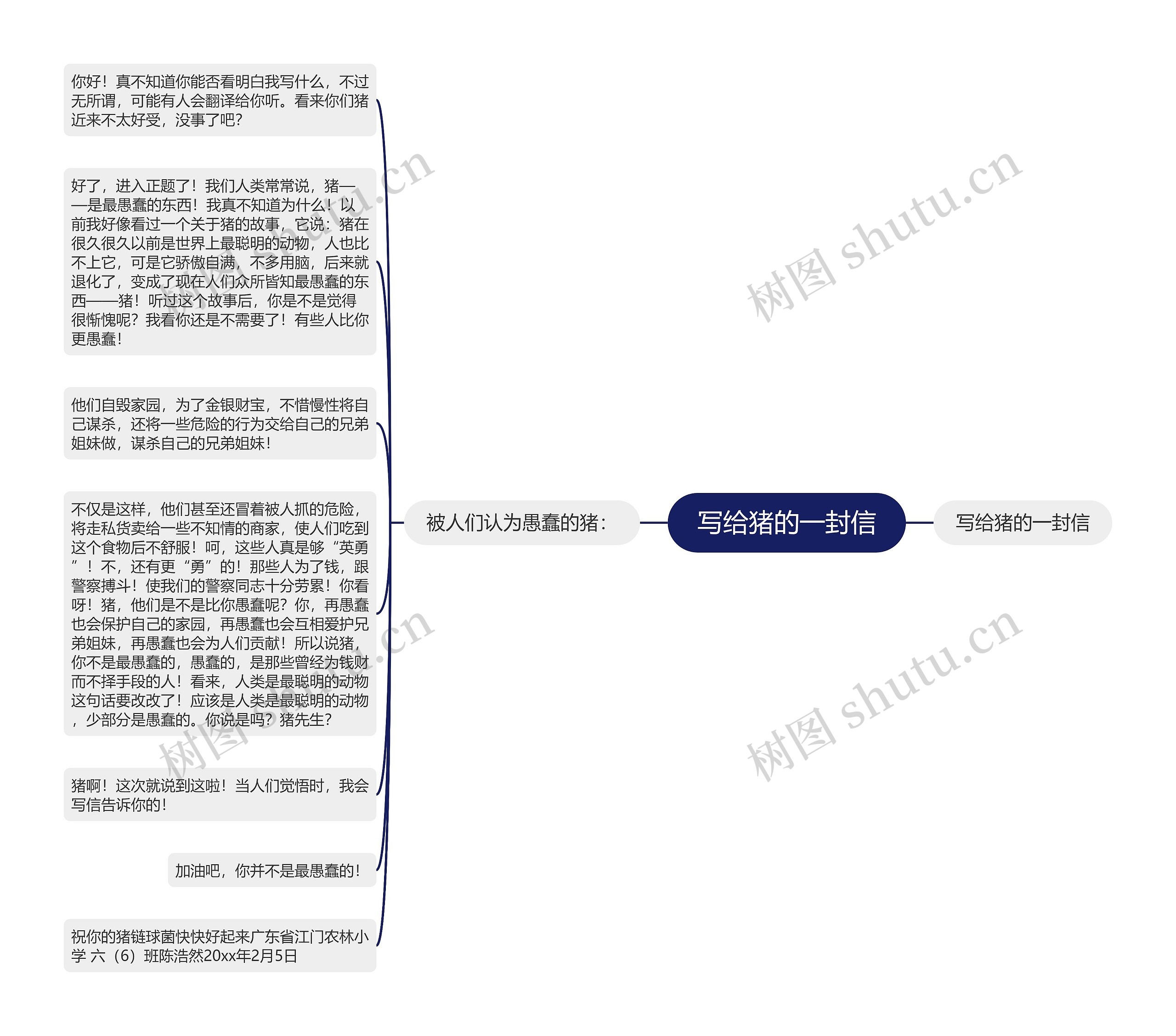 写给猪的一封信思维导图