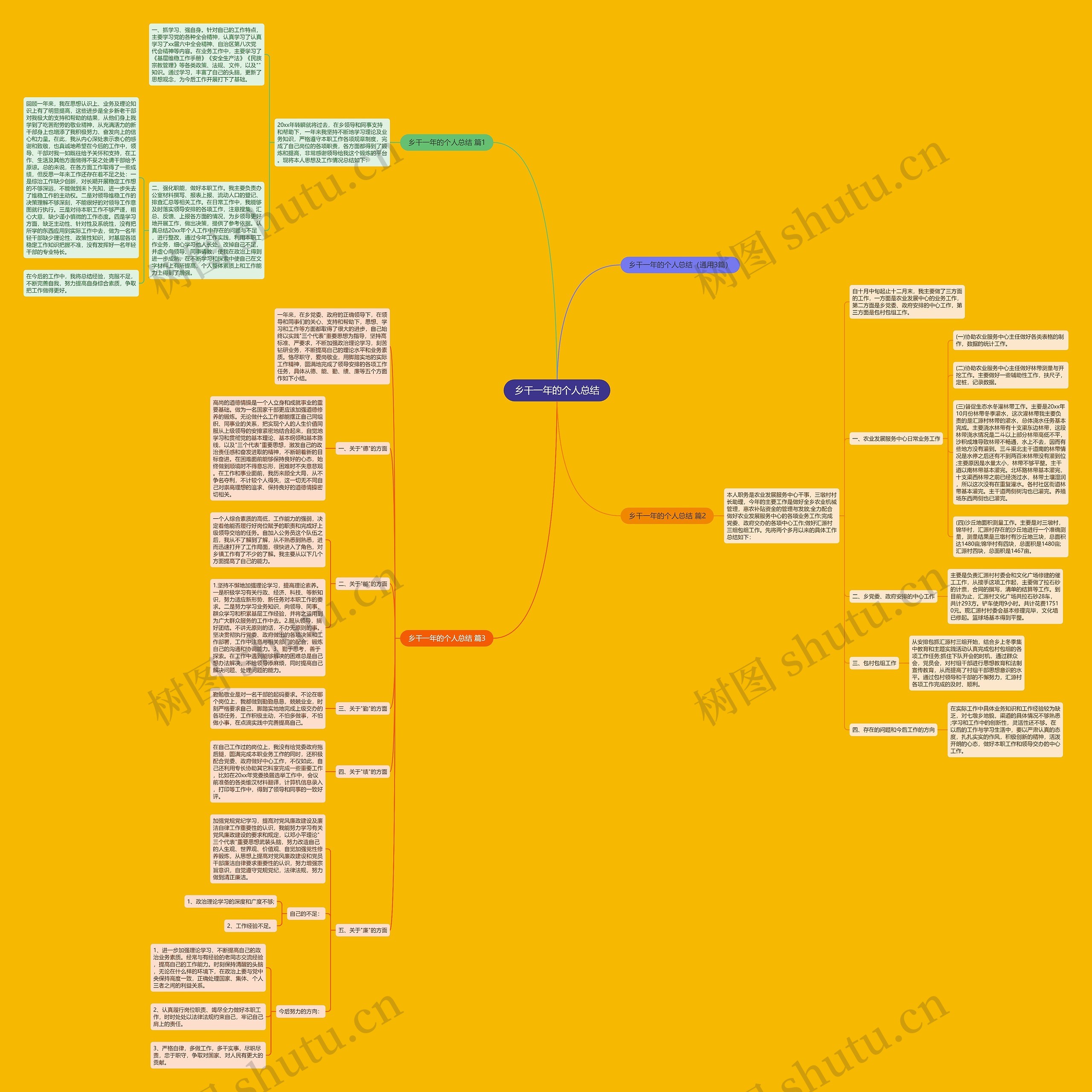 乡干一年的个人总结思维导图