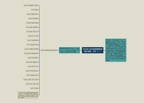 2022年12月英语四级常考词汇短语：工作（一）