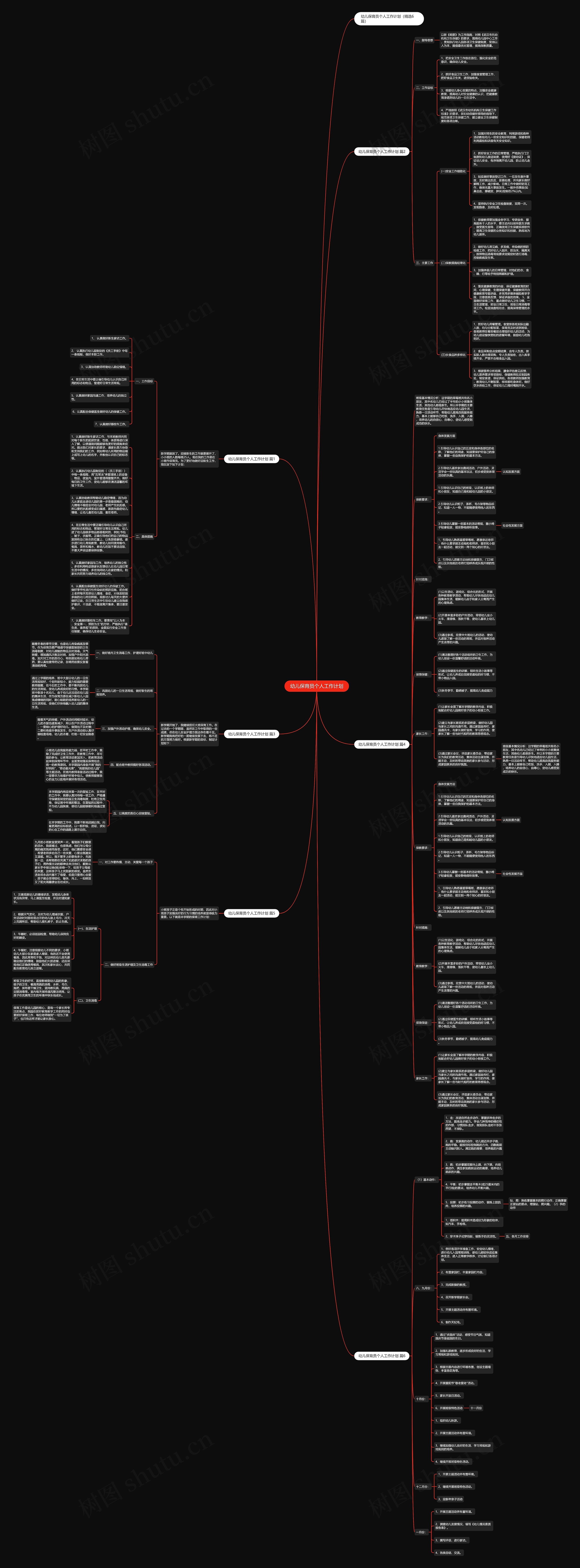 幼儿保育员个人工作计划思维导图