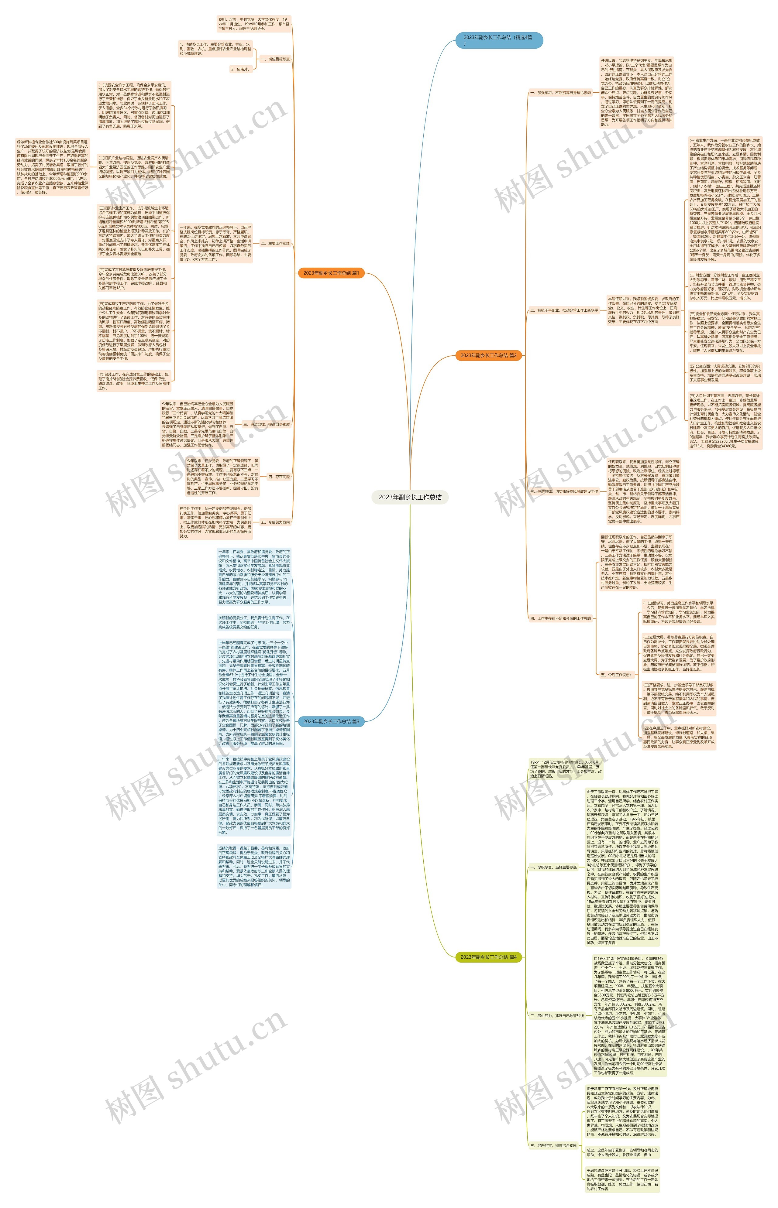 2023年副乡长工作总结思维导图