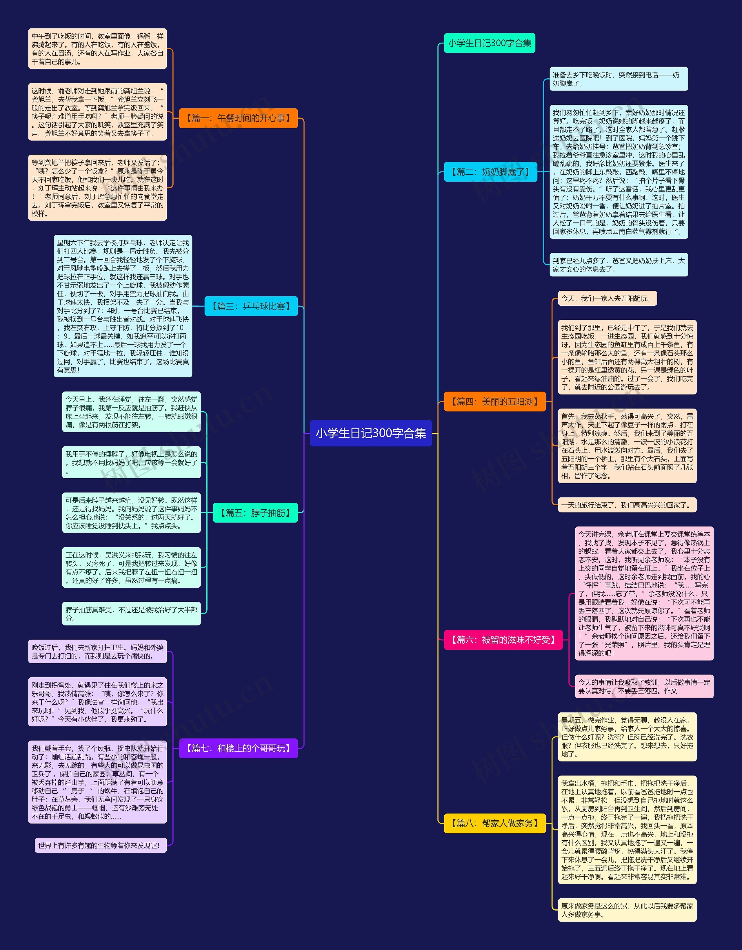 小学生日记300字合集思维导图