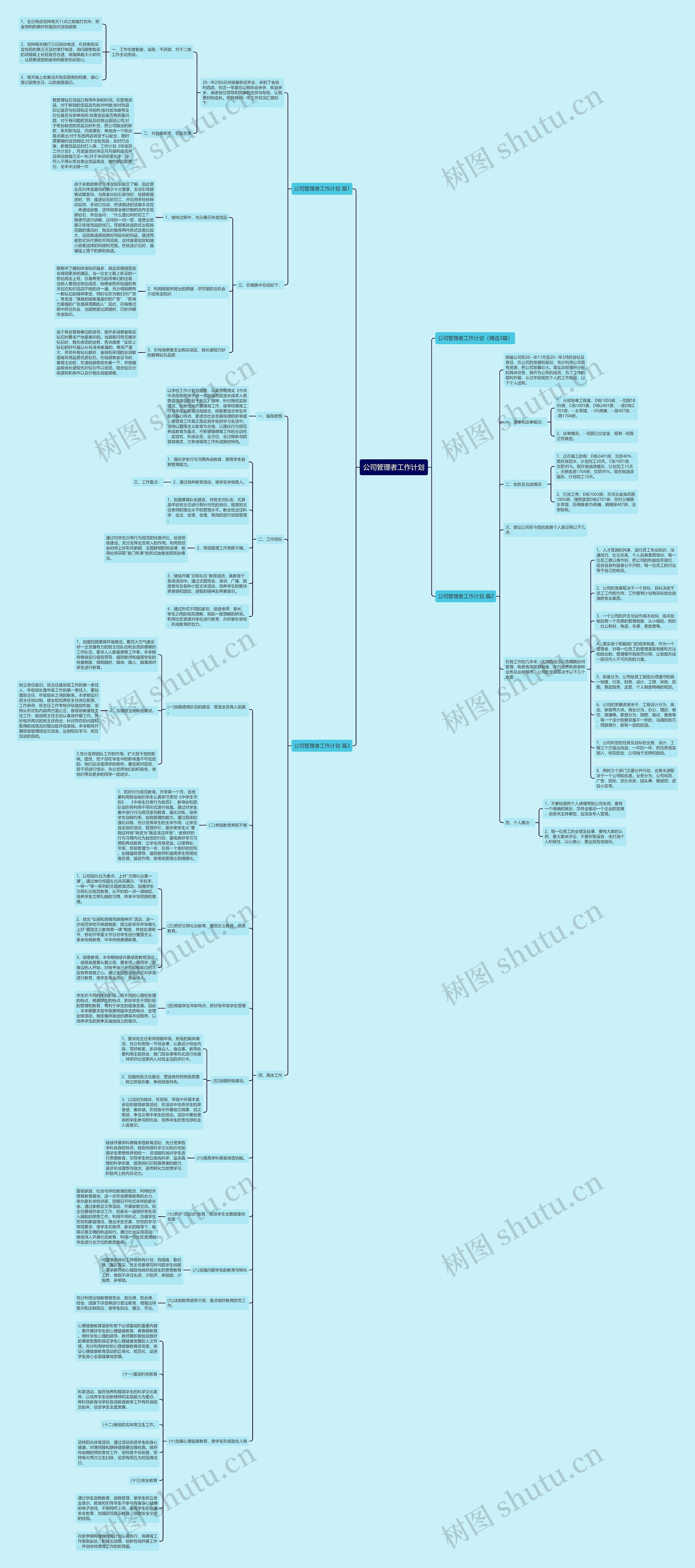 公司管理者工作计划思维导图