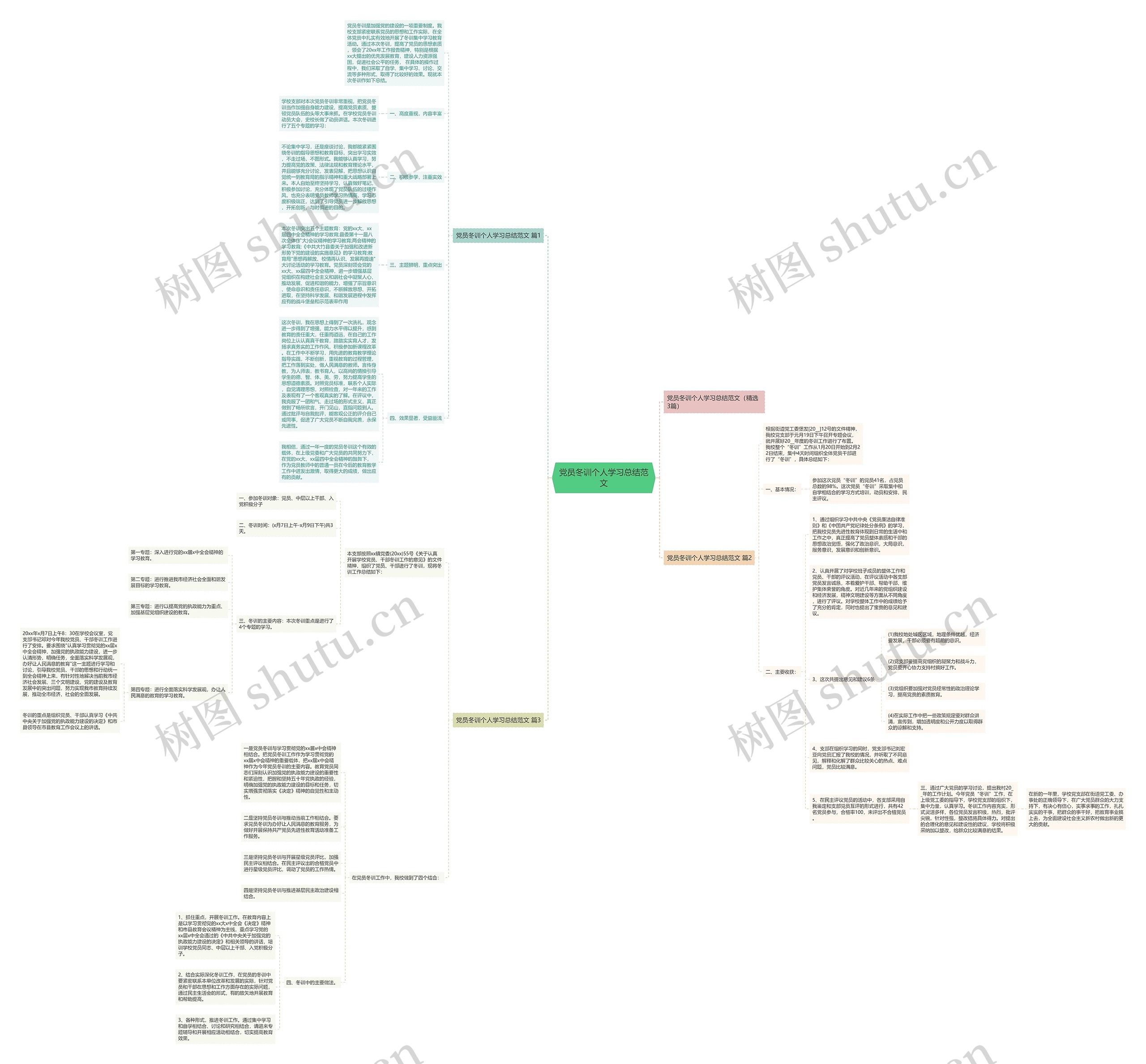 党员冬训个人学习总结范文思维导图