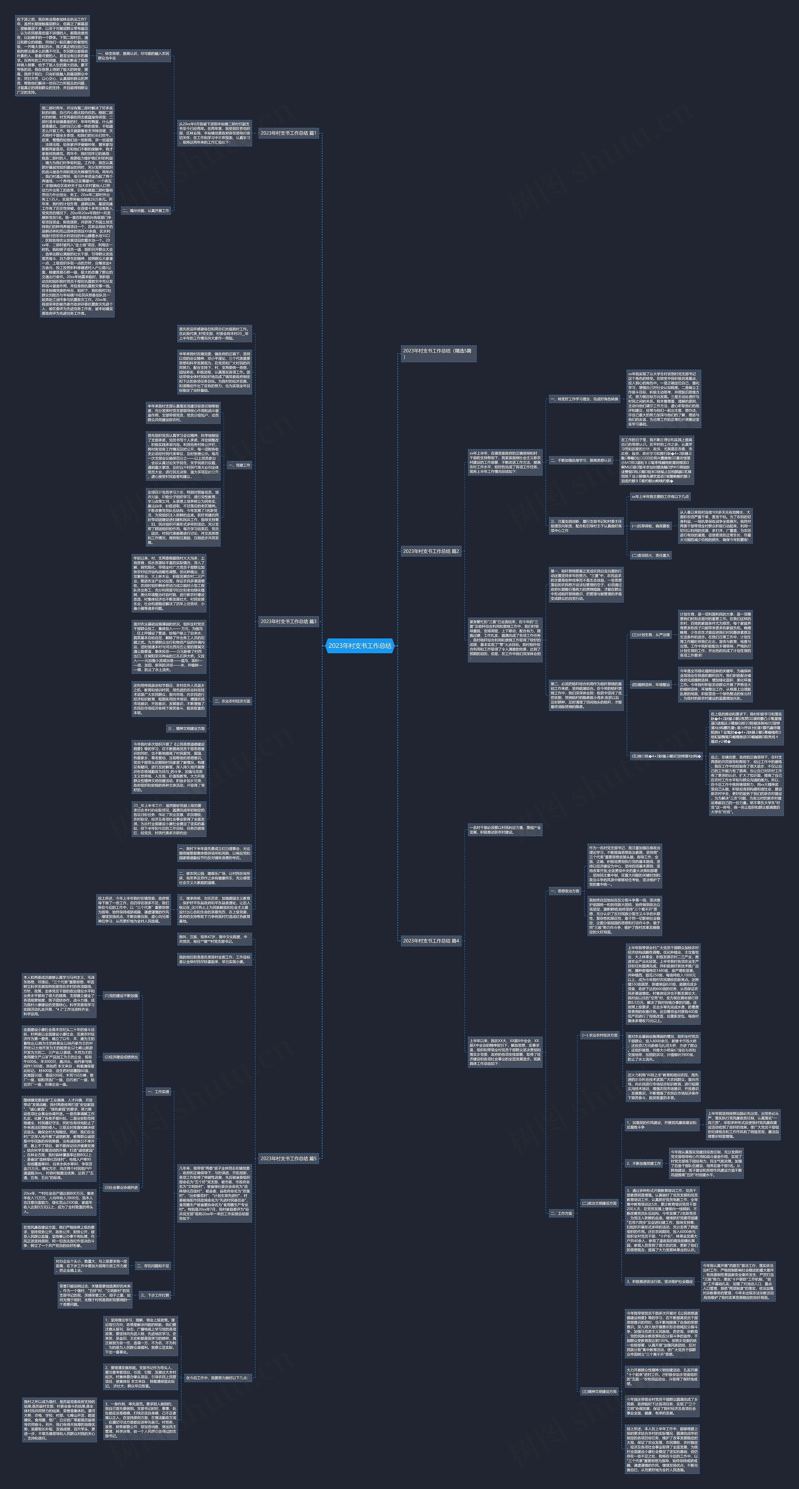 2023年村支书工作总结思维导图