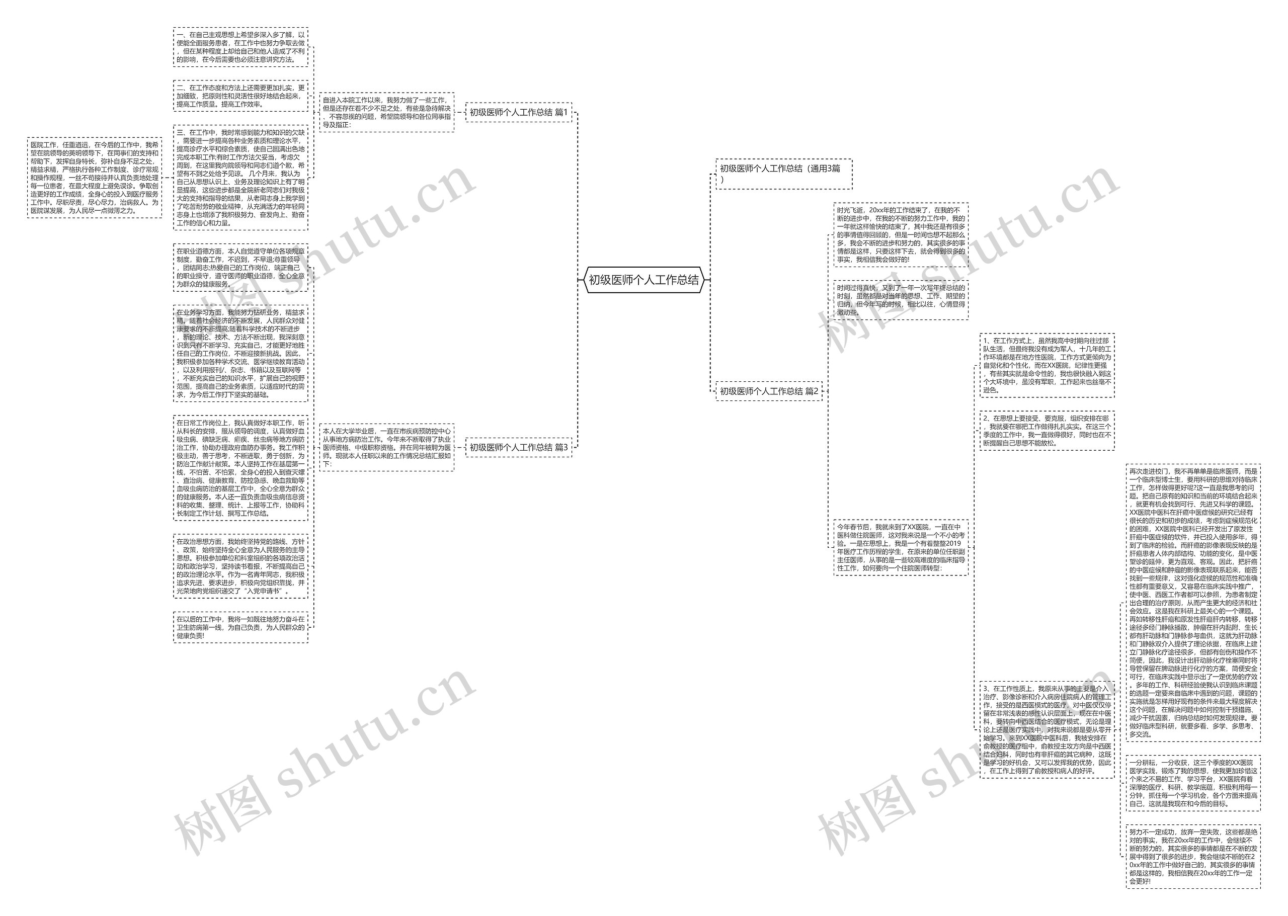 初级医师个人工作总结思维导图