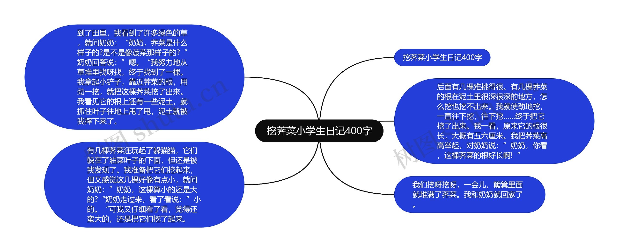 挖荠菜小学生日记400字思维导图