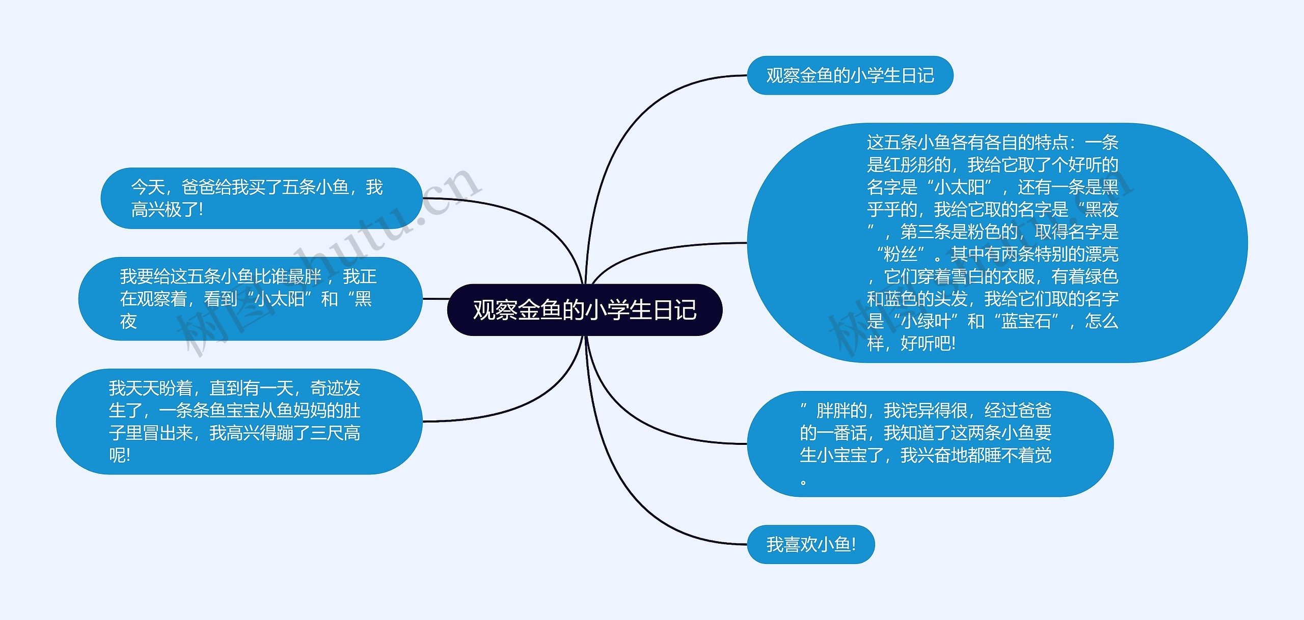 观察金鱼的小学生日记思维导图