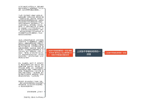 上实验中学前给老师的一封信