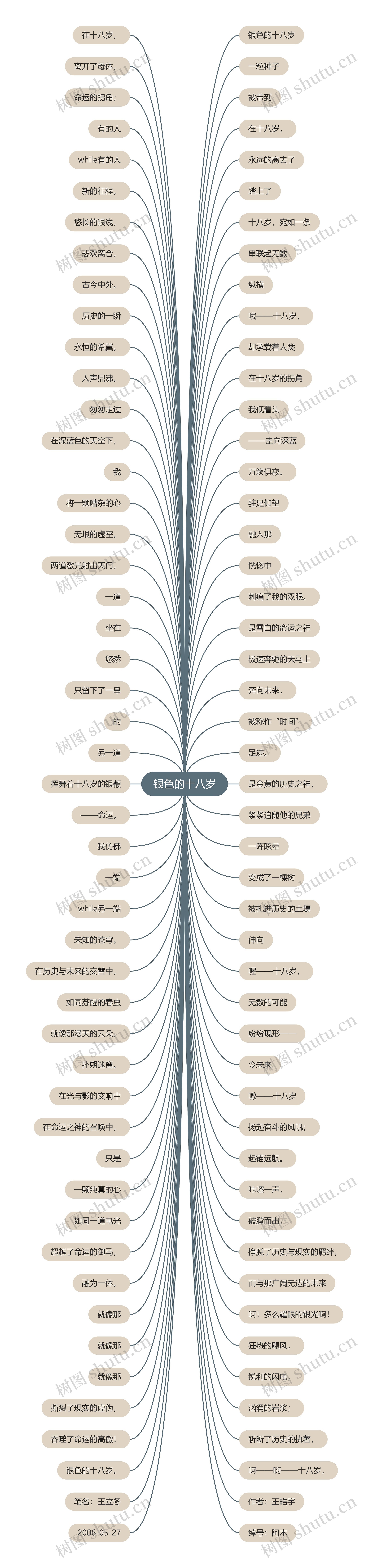 银色的十八岁思维导图